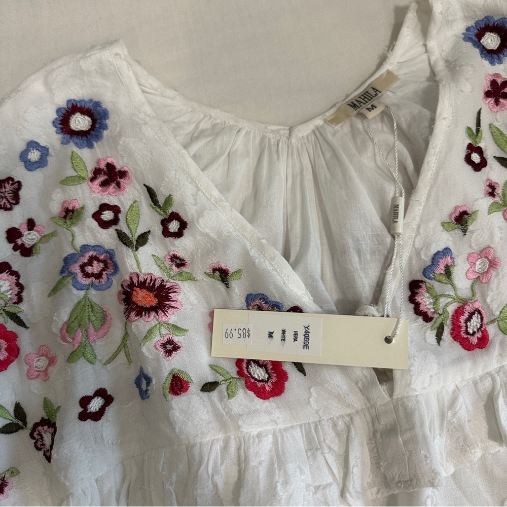 Mahila Embroidered Hera Peasant Top - Picture 6 of 8